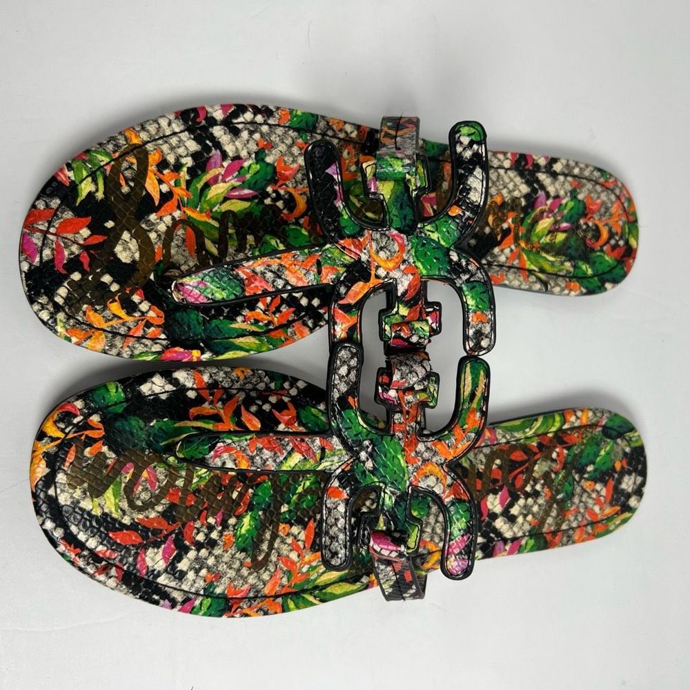 Sam Edelman Carter Flat Sandal Womens 10M Multicolor Snake Floral Print - Picture 5 of 8